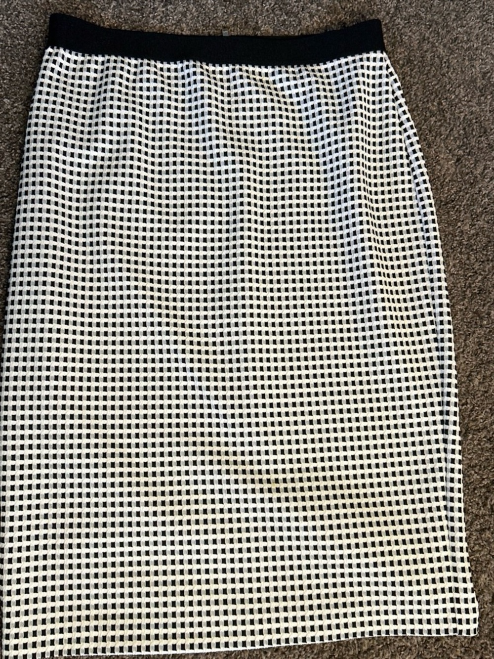 Alfani Black and White Grid Pencil Skirt